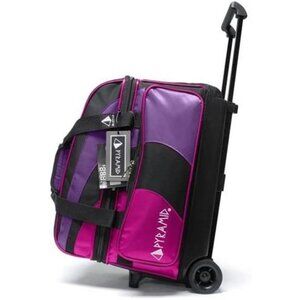 Deluxe Double Roller 2 Ball Bowling Bag with Large Separate Shoe Compartment